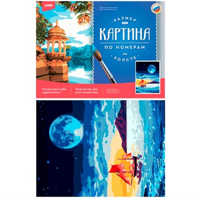 Набор ДТ Картина по номерам холст на подрамнике 30*40 см Лунная ночь Рх-137 Lori - фото 26569280