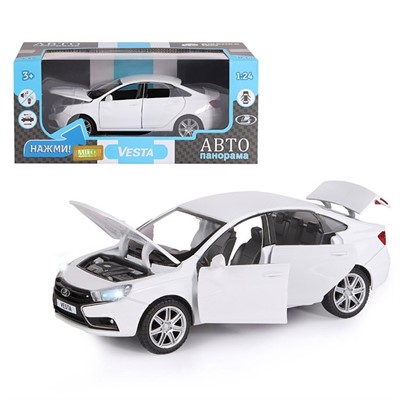 Модель 1:24 LADA VESTA седан,цвет белый 1251124JB Автопанорама - фото 28021982