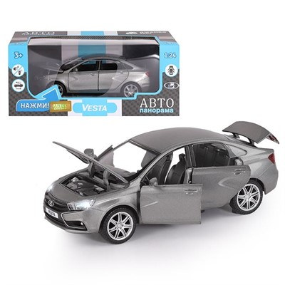 Модель 1:24 LADA VESTA седан,цвет серый 1251126JB Автопанорама - фото 28021983