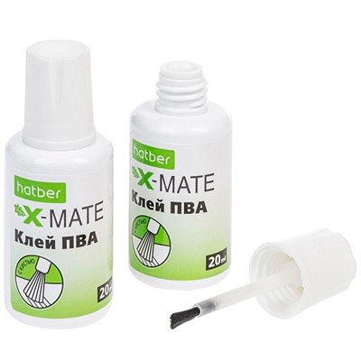 Клей ПВА 20мл с кисточкой X-Mate GL_071923 Hatber - фото 28025066