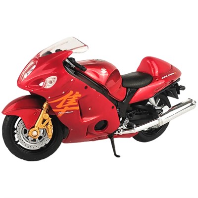 Модель 1:18 Мотоцикл Suzuki Hayabusa, красный 12828PW - фото 28054579