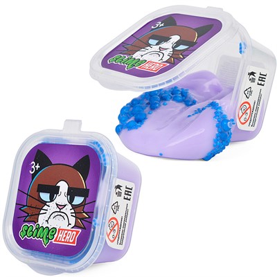 Лизун Slime HERO Кот сиреневый SLM281 - фото 30630244