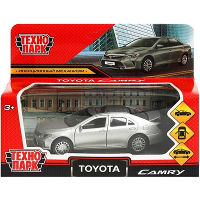 Модель CAMRY-12-SR TOYOTA CAMRY 12 см, двери, багаж, инерц. серебристый Технопарк в коробке - фото 30637277