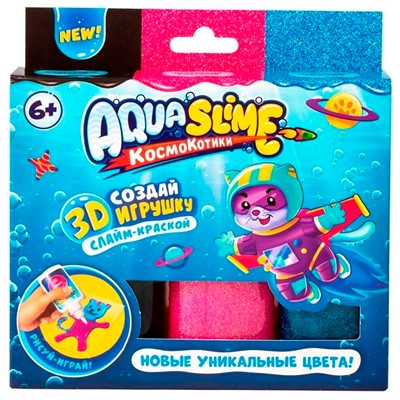 Набор для творчества Для изготовления фигурки, модели "Aqua Slime" розовый синий AQ008 - фото 30644631