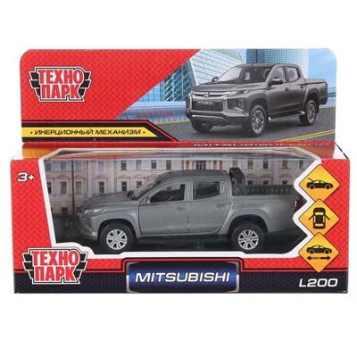 Модель L200-12FIL-GY MITSUBISHI L200 PICKUP матовый серый Технопарк  в коробке - фото 30745532