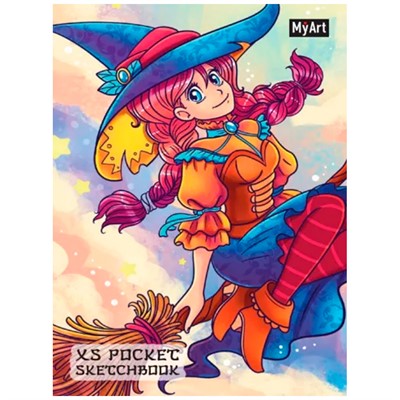 Скетчбук 462-0-129-78361-3 MyArt. XS Pocket Аниме. Маленькая ведьмочка - фото 32995412