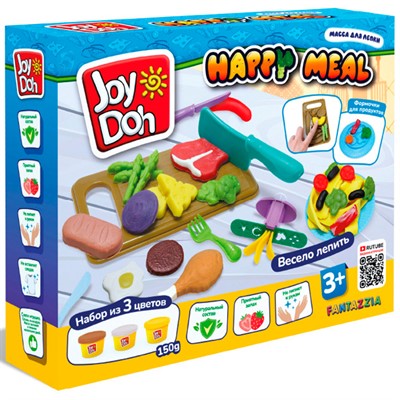 Набор для творчества Масса для лепки Joy Doh набор HAPPY MEAL-ОБЕД НА ВСЮ СЕМЬЮ,мн. блюд, 16 аксессуаров,3 баночки с тестом MEAL-150 pot /12/ *** - фото 32996204