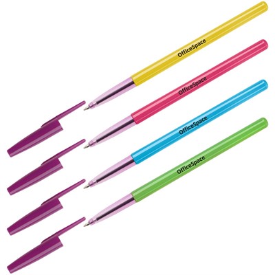 Ручка шариковая OfficeSpace "Color-219" синяя, 0,7мм, 363892 - фото 33001640