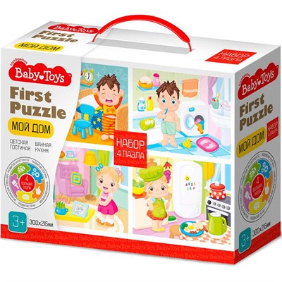 Пазл 4 в 1 First Puzzle Мой дом Baby Toys 04364. - фото 33004323