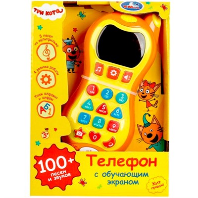 Телефон Три Кота 100 песен,звуков.лэд экран HT1066-R7 - фото 33006171
