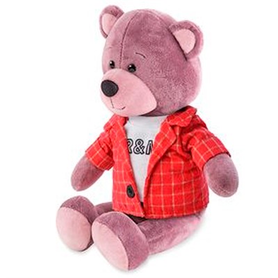 Мишка Ронни  Красном Клетчатом Пиджаке 21 см RM-R022-21 - фото 33009494