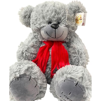 Медведь Тед  I love you 50 см Серый МТДВ-50с - фото 33029525
