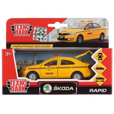 Модель SB-18-22-SR-T-WB SKODA Rapid такси Технопарк  в коробке - фото 33033503