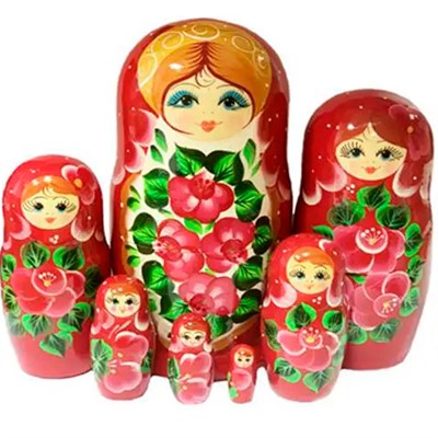 Деревянная Матрешка 3 в 1 Цветы, Эскиз 13, Розы М03100313 - фото 39747571