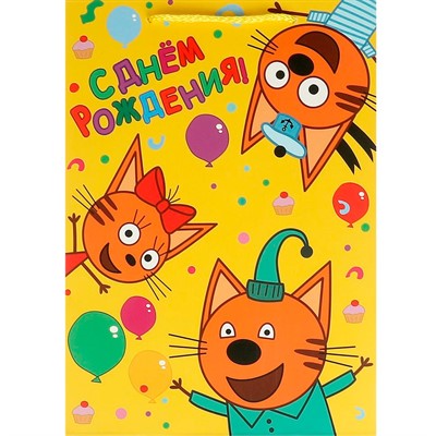 Пакет Чудо праздник матовый Три Кота ml, 22*31*10 см 371879 - фото 40360191
