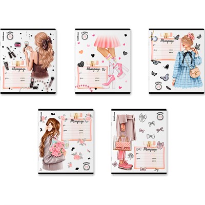 Тетрадь 24 л. клетка Fashion Girl 60588 - фото 41771508