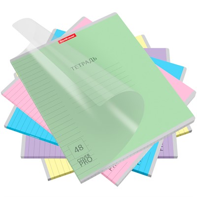 Тетрадь 48 л. линейка на скобе ErichKrause Классика CoverPrо ассорти 56385 - фото 41771517