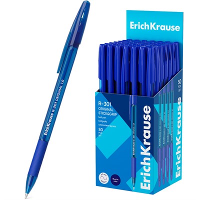 Ручка шарик синий R-301 Stick&Grip Original Erich Krause 60972 - фото 41771637