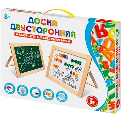Доска комбинированная №9, настольная (рус.ал., цифры, знаки, h25 мм) неокр. 02267 - фото 44441421
