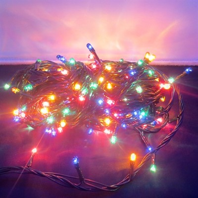Электрическая гирлянда Нить 100л LED 1реж 3,5м микс 141-1737H - фото 47033718