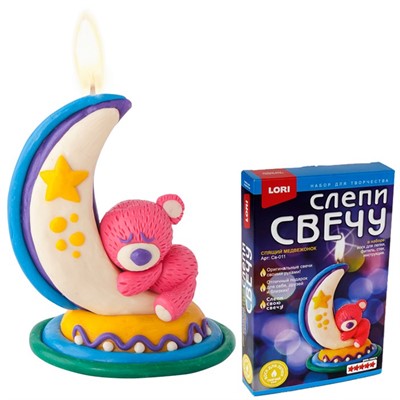 Набор для творчества Слепи свечу Спящий медвежонок Св-011 Lori - фото 47033808