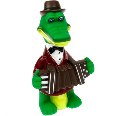 Резиновая игрушка Крокодил Гена LXST02R в сетке - фото 47034048
