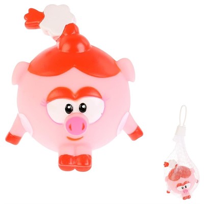Резиновая игрушка Смешарики Нюша LXST37R в сетке - фото 47034310