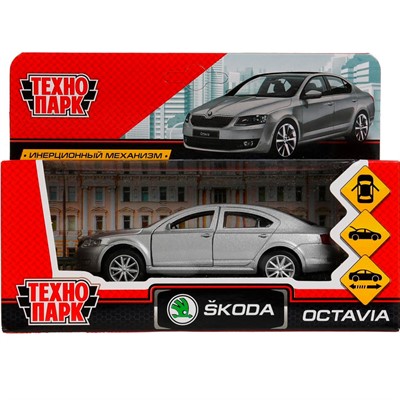 Модель OCTAVIA-SL Skoda Octavia Серебристый Технопарк  в коробке - фото 47036429
