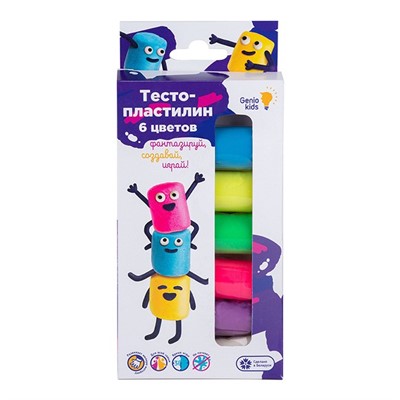 Набор для творчества Тесто-пластилин 6 цветов ТА1090 /Genio Kids - фото 47038675