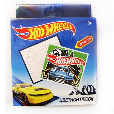 Набор для творчества Цветной песок,картинка-трафарет Hot Wheels 88569 - фото 47038891