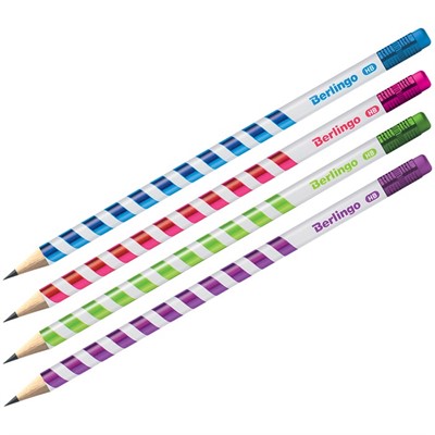 Карандаш ч/гр НВ Supertwist с ластиком ВР00940 Berlingo Flexy Neon - фото 47040388