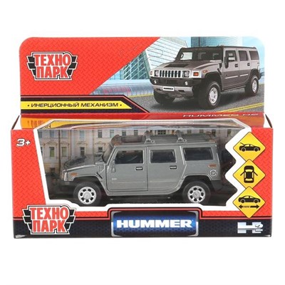 Модель HUM2-12GY Hummer H2 темно-серый Технопарк  в коробке - фото 47040901