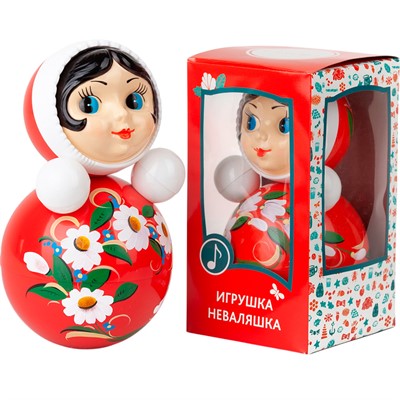 Неваляшка 6С-007р Девочка расписная 260мм - фото 47041139