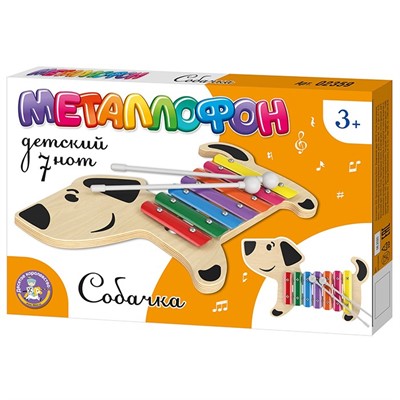Деревянный металлофон Собачка 7 нот 02359 - фото 47041668