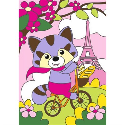 Набор для творчества Картина по номерам для малышей "Енотик в Париже" Ркн-057 Lori - фото 47042032