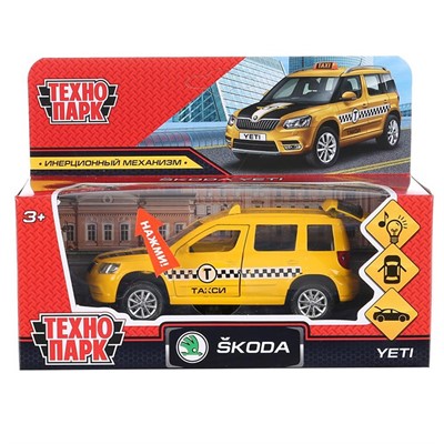 Модель YETI-12SLTAX-YE SKODA YETI ТАКСИ Технопарк в коробке - фото 47042157