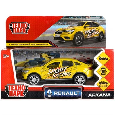 Модель ARKANA-12SRT-YE RENAULT ARKANA спорт желтая Технопарк в коробке - фото 47042416