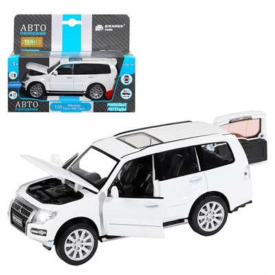 Модель 1:32 Mitsubishi Pajero 4WD Tubro, белый 1251432JB Автопанорама - фото 47042958