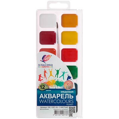 Акварель 12цв Классика медовые с/к 19С1287-08 /ЛУЧ/ - фото 47043220