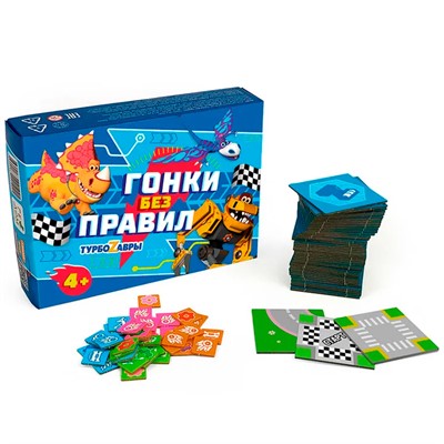 Игра настольная. Серия Я в игре. Гонки без правил. Турбозавры. 48 карточек 4660136221241 - фото 47045865