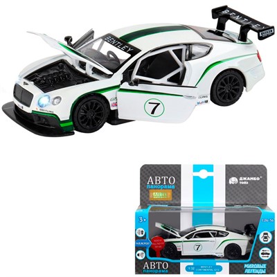 Модель 1:32 Bentley Continental GT3, белый 1251315JB Автопанорама - фото 47046078