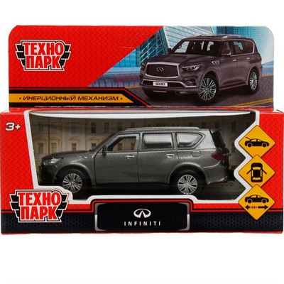 Модель QX80-12-GY INFINITI QX80, длина 12,5 см, двери, багаж, инер, серый Технопарк в коробке /72/ - фото 47047361