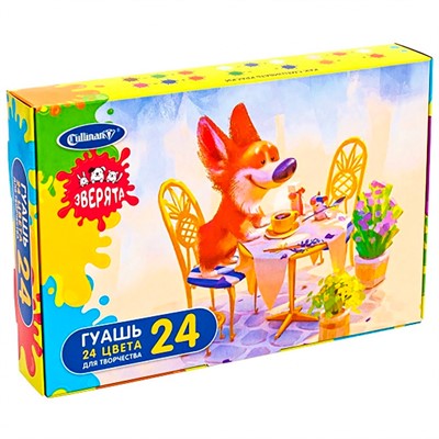 Гуашь 24цв FORUM Office Collection KIDS Зверята FG-224-Z - фото 47049430