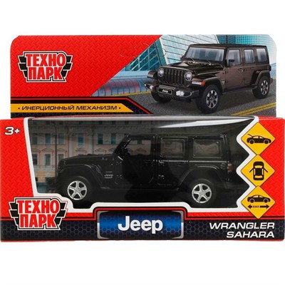 Модель SAHARA5D-12-BK JEEP WRANGLER SAHARA 12 см, двери, багаж, инерц, черный Технопарк в кор. - фото 47049856