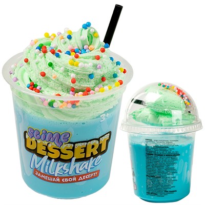 Лизун Slime Dessert Milkshake голубой SLM139 - фото 47050479