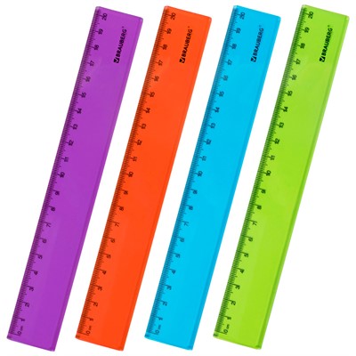 Линейка 20 см пластиковая BRAUBERG "FRUITY", тонированная, ассорти, 210766 - фото 47050940