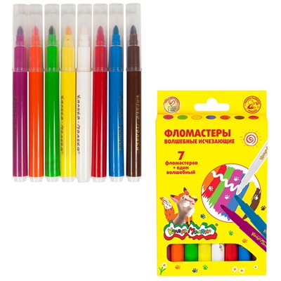 Фломастеры 7 цв. исчезающие, легкосмывающие Каляка-маляка ФИКМ08 - фото 47051111