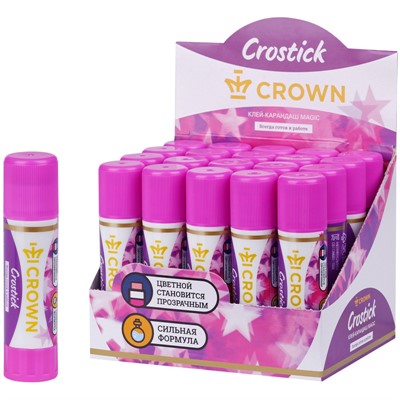 Клей карандаш Crown "Indicator", 15г, с цветным индикатором, ПВП CG-15M - фото 47051137