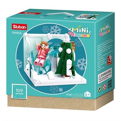 Конструктор Зима 38-0989D Горка 109 дет. в коробке - фото 47051228