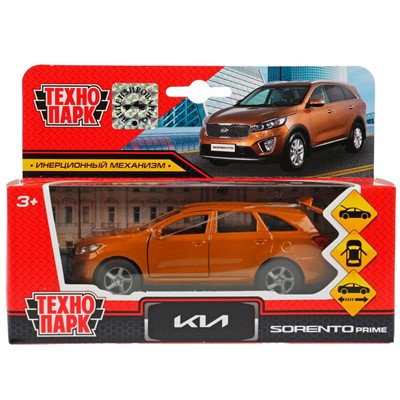 Модель SB-17-75-KS-BROWN KIA sorento prime, 12 см, двери, багаж., инерц., золотой Технопарк  в коробке - фото 47051959